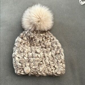 Cream Chunky Knit Pom-Pom Hat